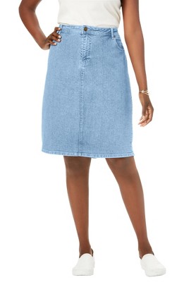 Jessica London Women's Plus Size True Fit Stretch Denim Short Skirt