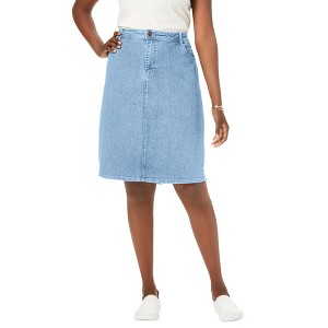 Jessica London Women's Plus Size True Fit Stretch Denim Short Skirt - 1 of 4