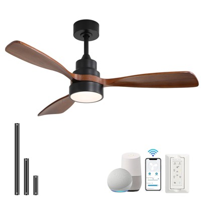 Sofucor 48 Inch Smart Ceiling Fan with Lights and Remote/APP Control Work with Alexa/Google Low Profile Ceiling Fan for Indoor Outdoor Bedroom