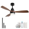 48 Inch Smart Ceiling Fans with Lights and Remote APP Control Reversible DC Light Fan Indoor and Outdoor Ceiling Fan - 2 of 4