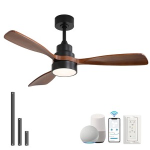Sofucor 48 Inch Smart Ceiling Fan with Lights and Remote/APP Control Work with Alexa/Google Low Profile Ceiling Fan for Indoor Outdoor Bedroom - 1 of 4