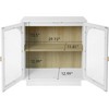 Modern Buffet Cabinet with 2 Doors Acrylic, Bar Cabinet with Adjustable Shelf, Coffee Bar Cabinet with Golden Handles for Living Room, Kitchen White - 3 of 4