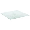 vidaXL Table Top, White 11.8"x11.8" 0.2" Tempered Glass with Marble Design - 2 of 4