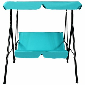 Tangkula Blue Outdoor Swing Canopy Patio Swing Chair 2-Person Canopy Hammock - 1 of 4