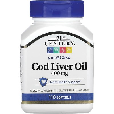 21st Century Norwegian Cod Liver Oil 400 mg 110 Softgels.
