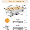 2/4/6-Pack Buffet Set with 8QT Chafing Dishes. Includes folding frames, a serving spoon, and tongs for easy transport and setup at events - 2 of 4