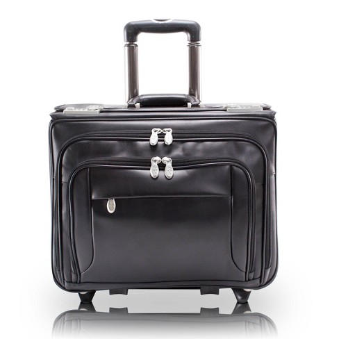 McKlein Sheridan  Leather Patented Detachable - Wheeled Catalog Briefcase (Black) - image 1 of 4