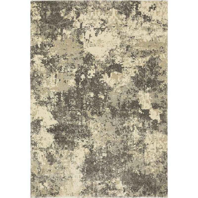 Oriental Weavers Astor Collection Fabric Grey/Beige Abstract Pattern- Living Room, Bedroom, Home Office Area Rug, 7'10" X 10'10", 1 of 2