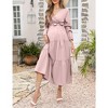 LXT-Women's Tiered Ruffle Hem Maxi Dress with Belt for Baby Shower - 3 of 4