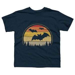 Boy's Design By Humans Vintage Retro Vampire Bats Halloween Costume By Chos T-Shirt - 1 of 3