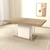 Okak 78IN Extendable Dining Table for 6-10 People, Kitchen Table with Aged Effect Wood Tabletop, Dinner Table for Dining Room - 4 of 4