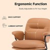 QingMoon PU Leather Office Chair, Adjustable Swivel Desk Chair, Ergonomic Computer Chair with Reclining Backrest for Home Office - 3 of 4