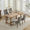 French Vintage Dining Chair Set of 2 with Tufted Velvet,Solid Wood Handles and Copper Nail Trim for Dining Room Living Room-Baofuwish - 3 of 4