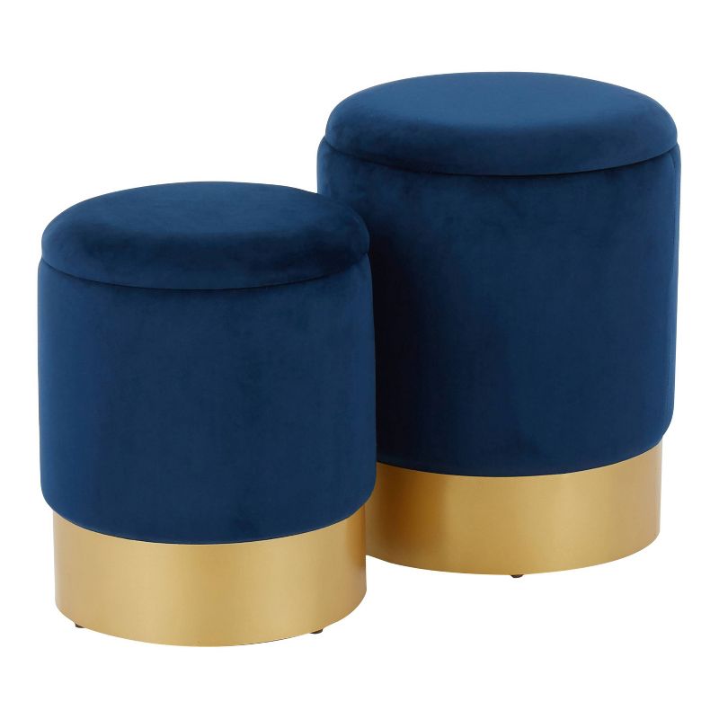 Set of 2 Marla Contemporary Glam Nesting Ottomans - LumiSource, 1 of 12