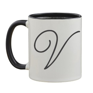 Personalization Mall Initial Accent Personalized Black 11 oz. Coffee Mug - 1 of 1