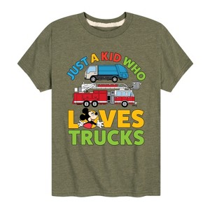 Boys' - Disney - Mickey Just A Kid Who Loves Truck Short Sleeve Graphic T-Shirt - 1 of 4