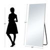 Wooakway Silver Metal Full Length Mirror Accent Wall Mirror Freestand Mirror with Bracket - 4 of 4