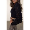Women's Smocked Lace Square Neck Top - Edit by Nine - 3 of 3