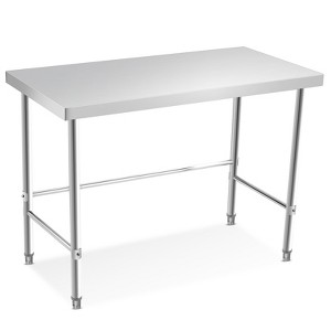Stainless Steel Table, Heavy-Duty Metal Commercial Prep Table with Open Storage Racks for Restaurant Kitchens, Home, Hotels, Food Preparation - 1 of 4