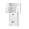 Ridstar 72.5 in. H Multi-Functional Storage Cabinet with 2 Drawers & Adjustable Shelf For Kitchen, Bathroom & Dining Room-White - 2 of 4