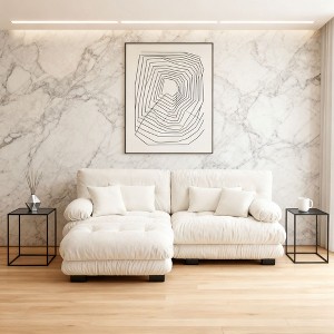 Homy Casa Cloud L-Shaped Sectional Sofa with Chaise Lounge and Plush Cushions, for Living Room or Family Space - 1 of 4