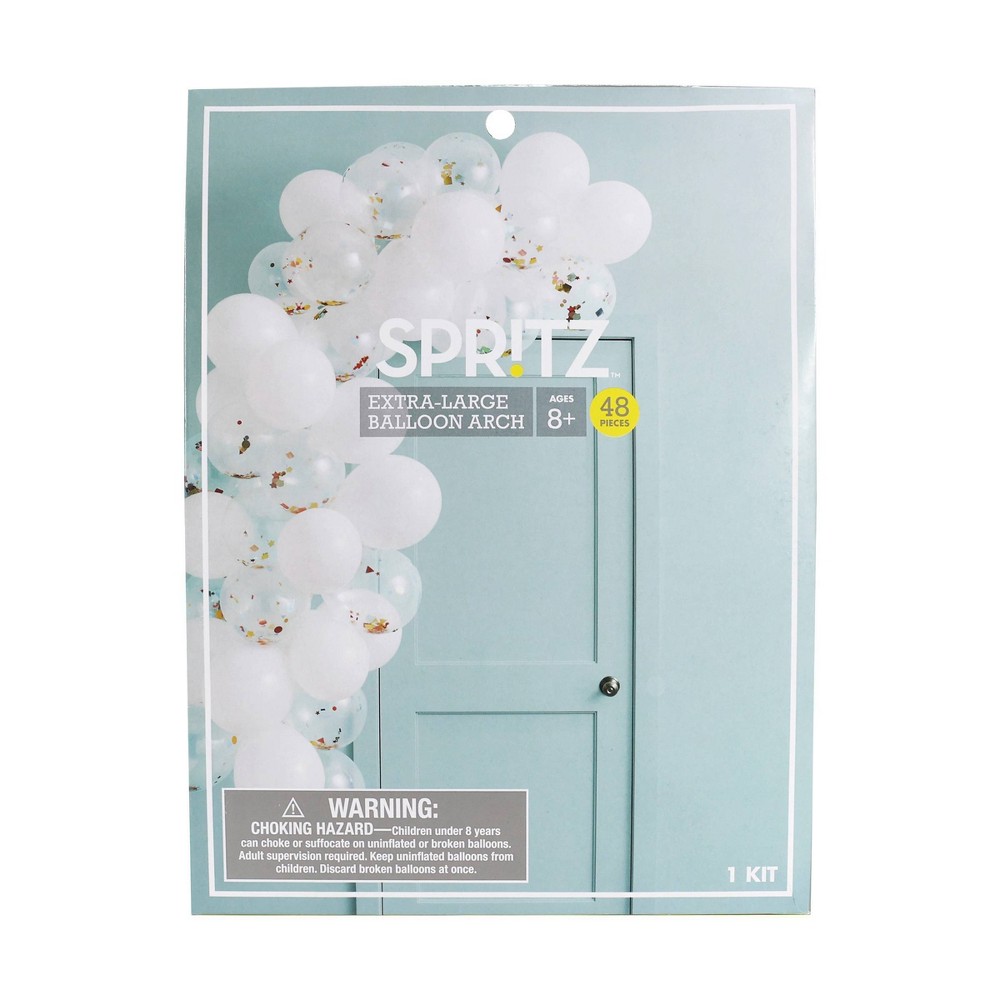 Photos - Other Jewellery 45ct Large Balloons Garland Arch with Confetti White - Spritz™