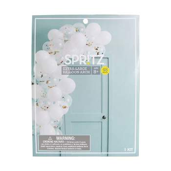 45ct Large Balloons Garland Arch with Confetti White - Spritz™