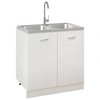 vidaXL Kitchen Sink with Double Basins Silver 31.5"x19.7"x6.1" Stainless Steel - 3 of 4