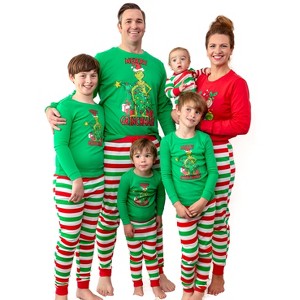 Seven Times Six Dr. Seuss Grinch Merry Grinchmas! Matching Family Unisex Adult And Kids Pajama Set - 1 of 4