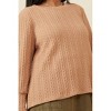 Women's Long Cuff Cable Knit Pullover - Plus - Hayden LA - 4 of 4