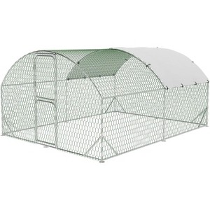 Acekool Large Metal Chicken Coop 9.8x6.5x6.5ft, Walk-in Poultry Cage with Waterproof UV Roof, Double Lock Doors, Outdoor Run for Chickens & Ducks - 1 of 4