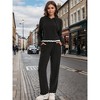 ATHLECHIC Women's Outfits Ribbed Sweater Hoodie Wide Leg Pants Tracksuit Casual Lounge 2 Pieces Set - 2 of 4