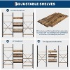 GAOMON Triple Wide 4 Tiers Industrial Bookcases with 11 Open Display Shelves,Open Record Player Shelves with Metal Frame - 4 of 4
