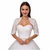 Anna-Kaci Women's Floral Lace Embroidered Bolero Jacket with Sheer Half Sleeves and Scalloped Edges - One Size Fits Most, White - 2 of 4
