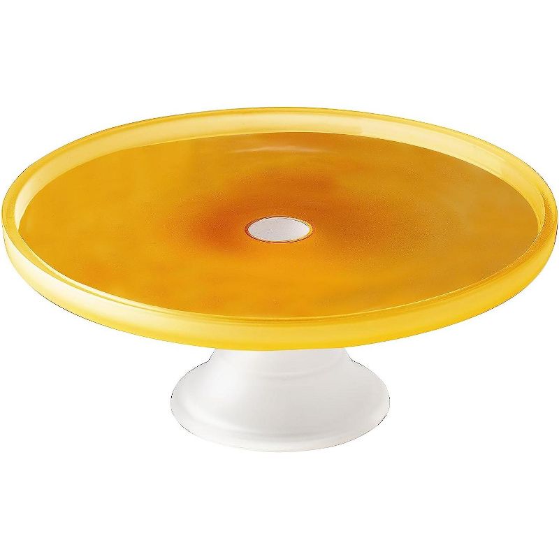 Elle Decor Glass Cake Plate Stand, Frosted Glass Pedestal Perfect for Cakes & Desserts, 2 of 7