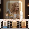 Vanity Desk with Lights, Makeup Vanity with Mirror and Chair, Power Outlet, Hair Dryer Rack, 7 Drawers, 3 Lighting Modes Brightness - 4 of 4