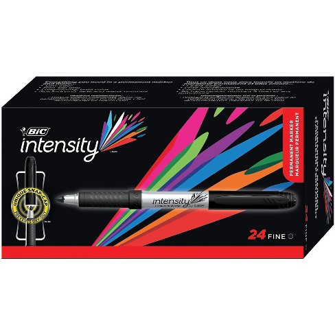 Bic Intensity Permanent Marker Fine Point Black 24 Pack Gpm241 Blk 219288 Target