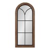 Kate and Laurel Joffrey Arch MDF Windowpane Mirror, 13x30, Walnut Brown - 2 of 4