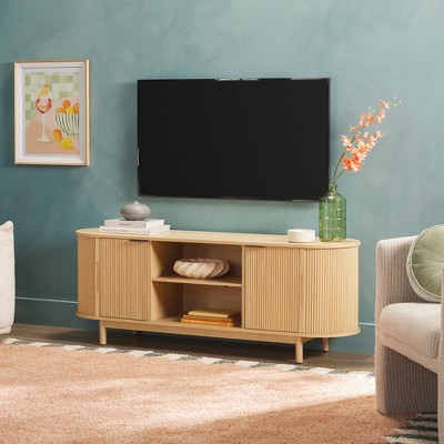 Saracina Home Modern Curved Fluted TV Stand for TVs up to 75”