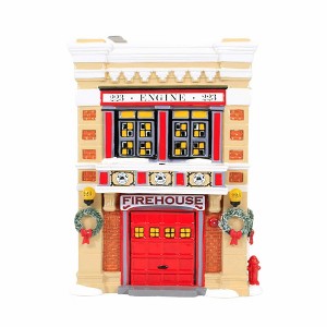 Department 56 Villages 8.5 Inch Engine 223 Firehouse Original Snow Village Village Buildings - 1 of 3