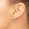 Black Bow Jewelry 1.25mm Polished Sterling Silver Round Hoop Earrings, 15mm (9/16 in) - 3 of 4