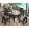 AMERLIFE 5 Piece HDPE Outdoor Dining Tables and Chairs with Umbrella Hole - 3 of 3