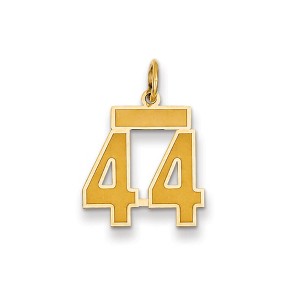 Black Bow Jewelry 14k Yellow Gold, Jersey Collection, Small Number 44 Pendant - 1 of 2