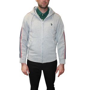 U.S. Polo Assn. Men's Fleece Full-Zip Hoodie with Stripe - 1 of 4