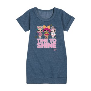 - LOL Surprise! - Time to Shine Graphic Short Sleeve Fleece Dress - 1 of 4