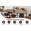 Gulches 70.87" Oval Dining Table, Brown MDF, Modern Double-Column Design, Space-Saving for Family Gatherings - 3 of 4