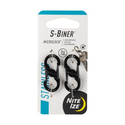 Nite Ize, SlideLock Carabiner Stainless Steel Combo, 3 Pack, Black