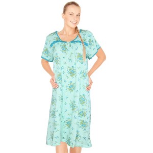 JEFFRICO Womens Nightgowns Short Sleeve Sleepwear Soft Pajama Dress Nightshirts - 1 of 4