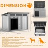 FONTOI Dog House for Indoor Outdoor with Weatherproof Roof Removable Floors for Medium Dogs Interior Space Home, Gray, 32.2"*25.12"*24.13" - 3 of 4