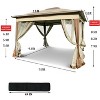 DOMETOUR 11x11Ft Pop Up Gazebo Canopy w/ Zipper Netting, 2-Tier Soft Top Tent for Patio, Garden, Backyard, Camping - 4 of 4